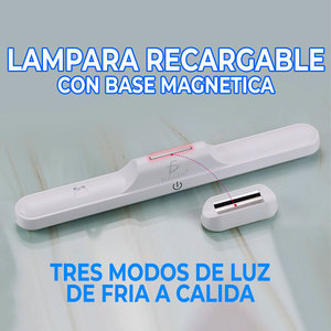 Minimalist Rechargeable LED Lamp with White <b>Shade</b> and Magnetic Base Touch Control Plastic Body - Product Image 5