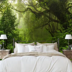 Carta da Parati Moderna Personalizzata con Motivo Foresta Magica, Adesiva e Rimovibile per Camera da Letto, Soggiorno, Sfondo Divano e Adesivi Murali - Product Image 1