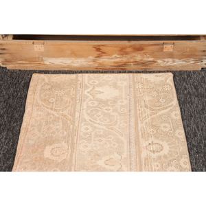 พรมวินเทจขนาดเล็ก 2.2x8 ฟุต พรมตุรกี ลายปะติดสีเบจ ลายเรขาคณิตพร้อมลวดลายดอกไม้ - Product Image 2