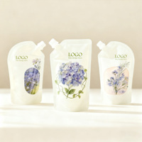 Impression personnalisée, sachet en plastique recyclable avec bec verseur pour soupe liquide, 100 ml, 200 ml, 250 ml, 500 ml, sachet pour détergent à lessive