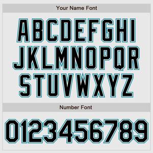 Maillot de baseball personnalisé blanc noir à fines rayures noir-bleu sarcelle authentique - Product Image 5