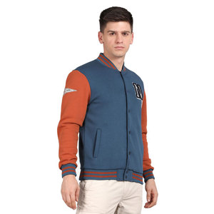 Veste Varsity légère pour homme avec ambiance sportive et garniture rayée Veste d'hiver Varsity bicolore pour homme - Product Image 4