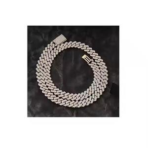 Luxurious 925 Sterling <b>Silver</b> Men's Classic Style Miami Cuban Link Chain Solid Heavy Rapper Moissanite Diamonds Hip Hop Gold - Product Image 2