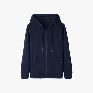 Otoño e Invierno nuevos hombres cremallera Sudadera con capucha cárdigan Color liso sólido cremallera sudaderas con capucha logotipo personalizado hombres chaqueta con capucha - Product Image 3