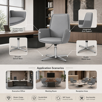 Fauteuil de direction moderne pivotant avec base étoilée fixe pour salle de réunion de direction - Fournisseur
