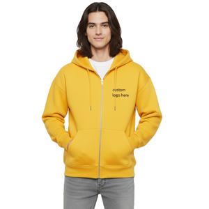 High Quality Custom Cropped <b>Hoodie</b> for <b>Men</b> Wholesale 500gsm Thick Neoprene Zipper Boxy Cotton Oversized Fleece <b>Plain</b> <b>Mens</b> <b>Hoodie</b> - Product Image 5