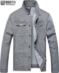 Veste en jean décontractée à coupe régulière pour homme, de haute qualité, manches longues, style vintage, logo frontal personnalisable - Product Image 1