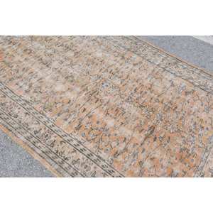 Alfombra de lana Vintage naranja y Beige de 5,1x7,6 pies, diseño clásico de pasillo rectangular de área grande turca para dormitorio con respaldo de látex - Product Image 5