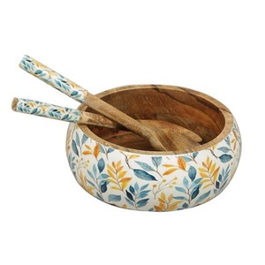 Ensaladera de madera de mesa Tazón de sopa hecho a mano de excelente calidad Forma redonda Tazón de madera de lujo para servir - Product Image 5