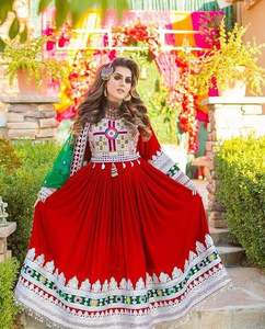 Hermoso caliente nuevo afgano kuchi tribal vestido Salwar kameez indio pakistaní Top diseño cuello bordado Vestido por WS INTERNATIONAL - Product Image 3