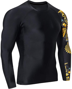 Hombre Manga Larga UPF 50 + Capa Base Skins Performance Fit Compresión Maa Bjj Rash Guard - Product Image 4
