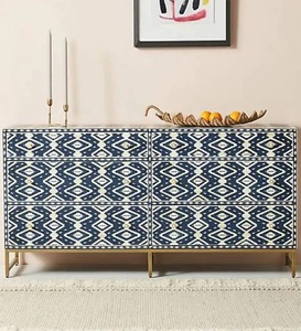 Mesa de consola con incrustaciones de hueso hechas a mano con características ajustables Patrones geométricos clásicos de estilo moderno Más vendidos para uso escolar - Product Image 6