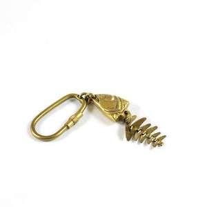 LLavero de esqueleto de pez de latón hecho a mano, llavero náutico marino, accesorio de regalo de océano Vintage - Product Image 1