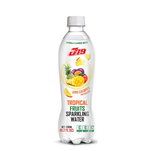 Agua con Gas de Frutas Tropicales J79 de 330 ml, Cero Calorías, Bebidas Carbonatadas, Fabricante de Bebidas de Marca Privada OEM ODM - Product Image 1