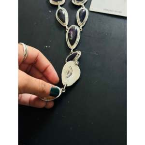 Conjunto de Collar Lariat de Sugilita de Alta Calidad y Plata de Ley de Darrin Livingston, Joyería Fina - Product Image 6