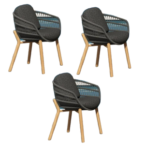 Silla de comedor de diseño clásico y atemporal, material ecológico, patas de madera, silla de ratán para hotel, villa, directo de fábrica. - Product Image 6