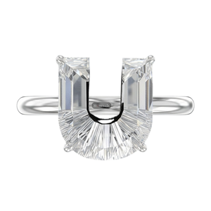 Bague solitaire en argent sterling 925 plaqué or fin avec diamant de laboratoire certifié GIA IGI DEF VVS VS, lettre initiale U, cadeau pour elle - Product Image 1