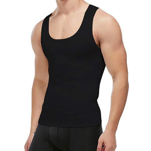 Vente en gros de gilets de fitness sans manches en coton respirant et durable pour homme, débardeurs d'entraînement, tricotés de grande taille - Product Image 1