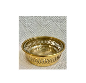 Round Hammered Metal Bottle Coaster Set for Modern Kitchen <b>Bar</b> Decor Durable Handmade Gift Option - Product Image 5