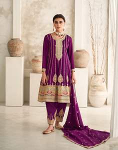 Dernier Designer Georgette Soie Broderie Séquence Travail Salwar Costume Par Fab Zone - Product Image 5