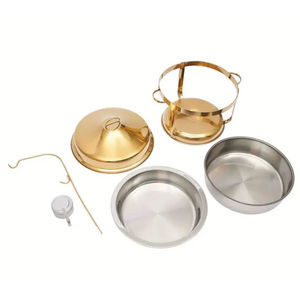 Plato de frotamiento de acero inoxidable de Metal de calidad Superior, equipo de restaurante, plato de catering para uso en fiestas de bodas - Product Image 5