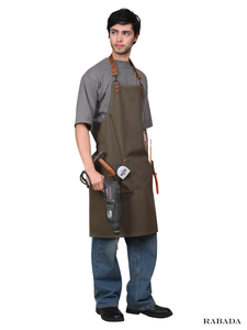 ผ้ากันเปื้อนผ้าแคนวาสสำหรับทำอาหารและบาร์บีคิวอุปกรณ์ในการทำงานกันน้ำได้ - Product Image 5