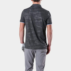 2023 hombres hechos a medida para Polos tela de punto transpirable de alta calidad cuello a rayas en contraste cuerpo liso nuevo diseño - Product Image 2