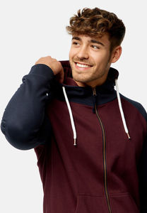 Sweat-shirt à capuche zippé pour homme, en molleton 100 % coton respirant, coupe droite, bicolore, style streetwear, avec logo personnalisé - Product Image 4