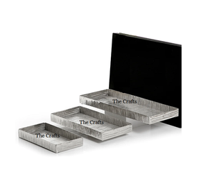 Bandeja de madera para servir postres con asas de latón Juego de 2 bandejas de aperitivos dulces de diferentes tamaños para la mejor calidad - Product Image 4