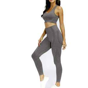 Conjunto de Yoga de 2 piezas de ropa deportiva de alto rendimiento para mujer y ropa de gimnasio para correr sin costuras traje de Yoga atlético para mujer - Product Image 3