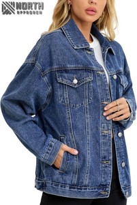 Chaqueta vaquera para mujer, chaqueta vaquera de moda para mujer de gran tamaño, Chaquetas vaqueras ligeras para mujer, chaqueta vaquera para hombre - Product Image 2