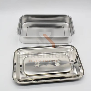 Boîte de stérilisation dentaire manuelle en acier inoxydable de taille standard 11 pouces, plateau à instruments, couvercle, certifié CE, Surgiright - Product Image 4