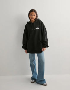 Trendy Dynamic Black Flower Drop Shoulder Sudadera con capucha de gran tamaño Siri para mujer Sudaderas con capucha antiarrugas y transpirables Sudadera con cremallera para mujer - Product Image 2