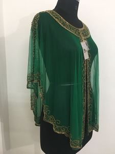 Collection Automne-Hiver 2025 : Poncho court en filet perlé chic et charmant, broderie main, grande taille, style scintillant, cache-maillot de plage - Product Image 6