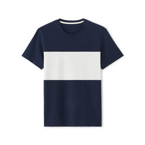 เสื้อยืดครึ่งแขนบล็อกสีแบบทันสมัยเข้ากับเส้นกรอบที่คมชัดและสไตล์การเป็นชั้นง่ายสำหรับชุดวันหยุดสุดสัปดาห์แบบลำลอง - Product Image 1