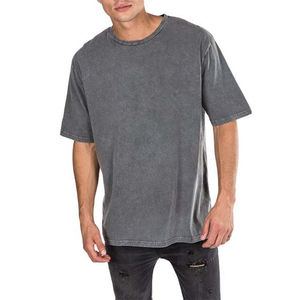 T-shirts pour hommes en coton 100% de qualité supérieure, respirants, à coupe ample, imprimés, en tissu canvas, col rond, effet délavé - Product Image 1