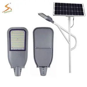 IP65 lithium battery poly solar panels for street light 6m pole 30w led lamp 160lm/w with motion sensor and MPPT controller