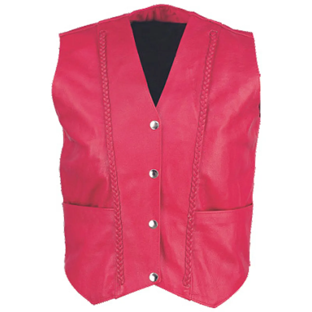 HMB-3141A женский кожаный жилет красного цвета с косами модное пальто на талии мотоциклетная одежда Жилеты Оптом