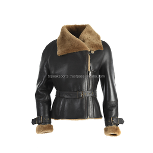 Manteau d'hiver en cuir de mouton bordeaux le plus demandé pour femme, modèle 2026, qualité supérieure, faible MOQ, grandes tailles, tendance - Product Image 3