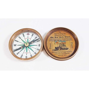 Nautical Brass Antique Personalized <b>Compass</b> Titanic Design For Hiking Camping Durable Round Collectible <b>Engravable</b> Gift - Product Image 5