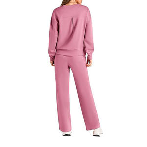 Custom Logo <b>Women</b> Zipper Crop Top Short Two Piece Track Suit <b>Pink</b> Velour Track Suit Short Set <b>for</b> Woman - Product Image 1