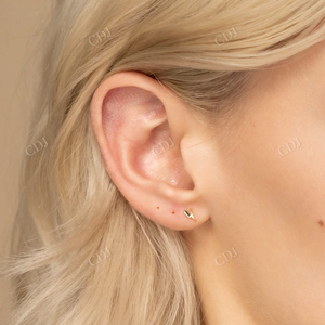 Dainty ต่างหูสตั๊ดสีทอง14K ต่างหูแฟชั่นใหม่ต่างหูบุคลิกภาพทันสมัย - Product Image 6