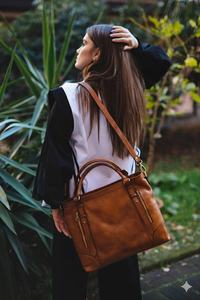 Haute qualité Turquoise sculpté aztèque en cuir épaule sac à bandoulière élégant véritable fait à la main dissimulé selle pour femmes femmes sac à dos - Product Image 4