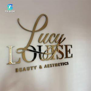 Letrero Metálico Personalizado Premium para Recepción u Oficina, Letrero Comercial Cortado con Láser, Logotipo Dorado Espejo Cepillado, Letrero Acrílico - Product Image 2