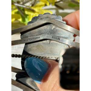 Paul Livingston's Fashion <b>Cuff</b> <b>Bracelet</b> Spiny Oyster & Kingman Turquoise Set in Sterling <b>Silver</b> - Product Image 5