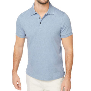 Chemises polo pour hommes en tissu liquide, coupe ajustée, couleur unie, vente en gros, quantité importante, chemises polo pour hommes en tissu liquide - Product Image 1