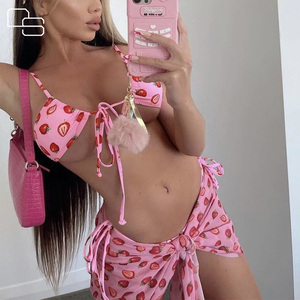 Nouveau Sexy personnalisé solide brillant String Micro deux pièces Bikini Triangle licou maillot de bain femmes coupe haute string maillots de bain - Product Image 5