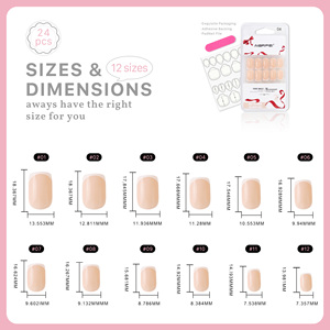 <span class=keywords><strong>Uñas</strong></span> Acrílicas Francesas AIERFEI, <span class=keywords><strong>Uñas</strong></span> Postizas Cuadradas, Puntas <span class=keywords><strong>Decoradas</strong></span> Simples, <span class=keywords><strong>Uñas</strong></span> Artificiales para Uso Diario, <span class=keywords><strong>Naturales</strong></span>, Listas para Usar - Product Image 4