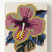 Nouvelle Housse de Livre Rigide Brodée de Perles et de Fleurs, Design Artistique, Motif Floral Coloré, Couleur Personnalisable, Style Américain