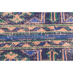 Alfombra Turca Vintage, Alfombra de 1,7x11,2 pies, Alfombra de Lana con Diseño Floral Azul - Product Image 5